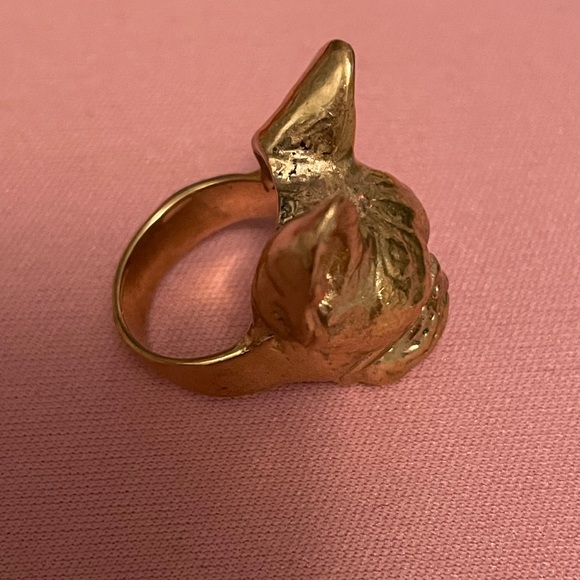 **Frenchie Lovers!** Gold brass French Bulldog ring - Picture 9 of 12